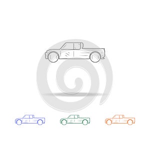Pickup truck line icon. Types of cars Elements in multi colored icons for mobile concept and web apps. Thin line icon for website