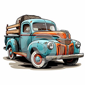 Pickup truck poster with bold design