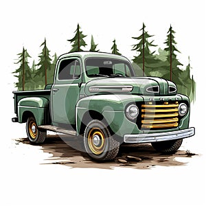 Pickup truck print with a high level of detail