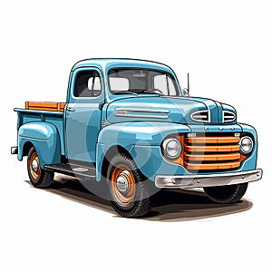 Pickup truck in pristine condition isolated on white