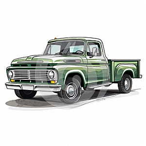 Pickup truck in pristine condition isolated on white