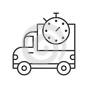 Pickup truck and stop watch, delivery estimate time line design