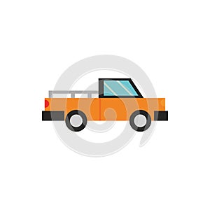 Pickup truck transport icon on white background