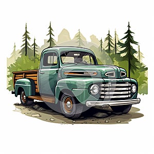 Pickup truck vector illustration high quality