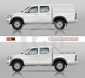 Pickup truck vector mock-up