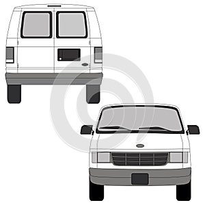 Pickup truck vector template. Truck blueprint. 4x4 car on white background in EPS10