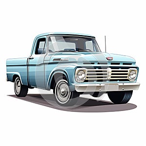Pickup truck on white background isolated