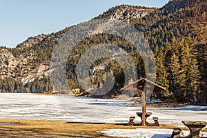 Picnic area at Columbia Lake Regional District of East Kootenay Canada