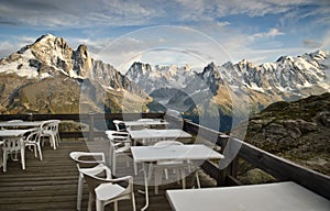 Picnic area in the French Alps