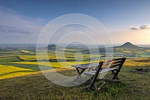 Picnic area on the hill in Central Bohemian Uplands