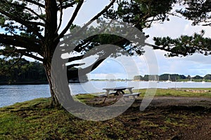 Picnic area in Larmor-Baden by the sea