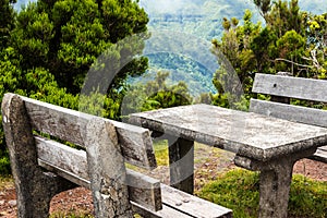 Picnic Area in the Mountains in the north of the Island of Madeira