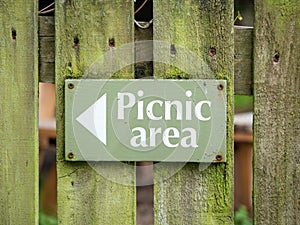 Picnic area sign at The National Trust Parke estate, BOVEY TRACEY, DEVON, UK