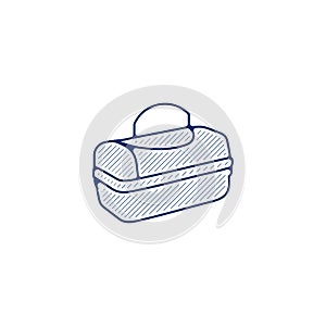 picnic bag line icon. picnic bag linear hand drawn pen style line icon