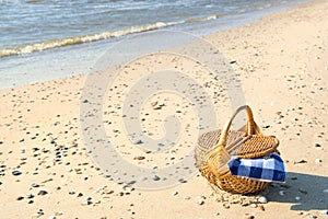 Picnic basket at the beach