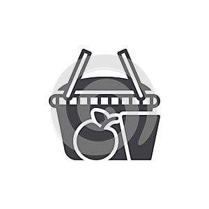 Picnic basket icon vector, filled flat sign