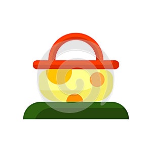 Picnic basket icon vector isolated on white background, Picnic b