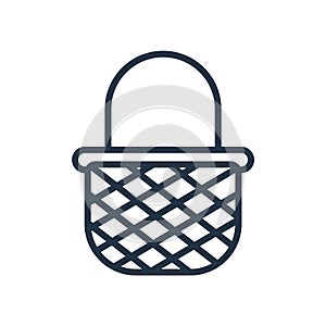 Picnic basket icon vector isolated on white background, Picnic basket sign