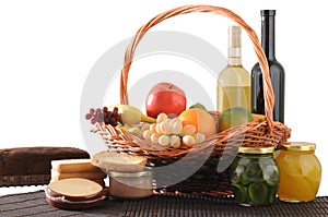 Picnic basket. Isolated