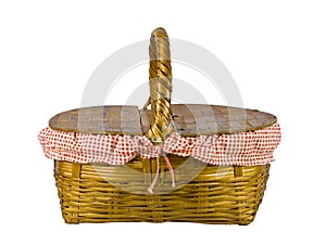 Picnic basket isolated on white