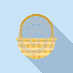 Picnic basket icon flat vector. Hamper basket