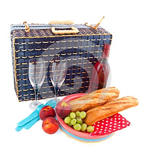 Picnic with blue basket