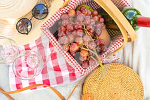 Picnic, camping in the gardens, romance and relaxation. Wine was shipped with a picnic basket. Summer and mood. Weekend and