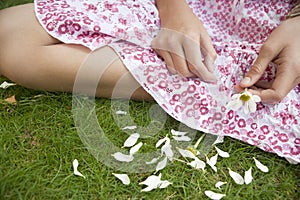 Picnic Close up Pulling Petals