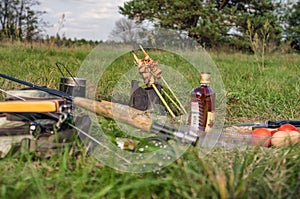 Picnic on a fishing trip. Europe