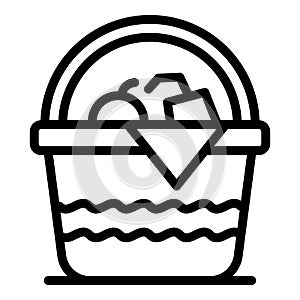 Picnic hamper icon, outline style