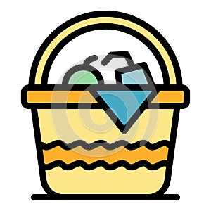 Picnic hamper icon vector flat