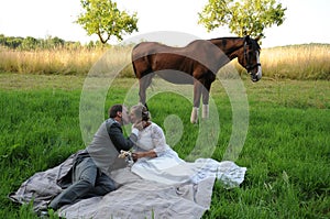 Picnic with horse