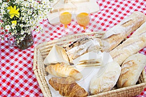 Picnic Lunch Meal Outdoors Park Food Concept, Closeup of picnic