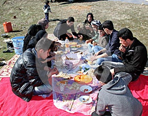 Picnic on mountains