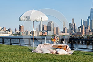 picnic in new york. summer outdoor romance. romantic picnic in summer. luxury picnic dinner. summer picnic in the