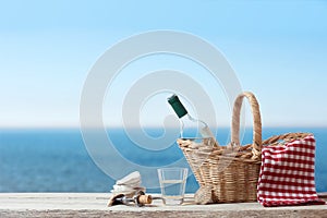 Picnic for one person at the sea