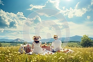 Picnic outside on the grass, fresh air