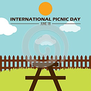 Picnic Place Vector Illustration. International Picnic Day design concept, suitable for social media post templates, posters, gree