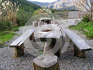 Picnic seating area.