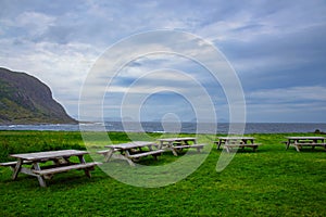 Picnic site by the ocean