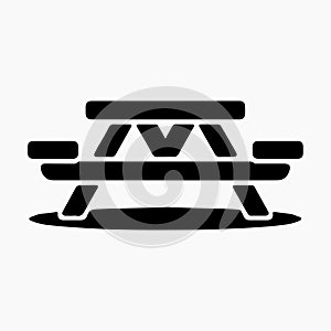 Picnic table backyard furniture solid icon