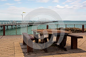 Picnic table at Beachport Jetty, South Australia