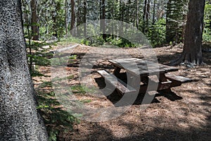 Picnic table at the campground