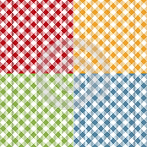 Picnic table cloth seamless pattern set. Picnic plaid texture