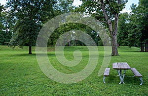 Picnic table Great Circle Mound Native American Newark Earthworks Ohio