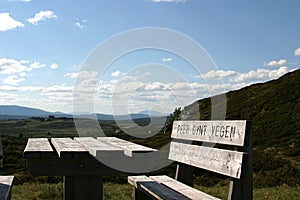 Picnic-table in the mountains