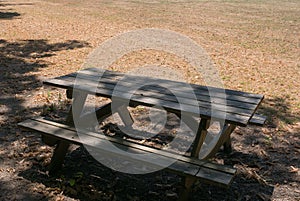 Picnic table in the shade