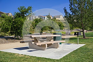 Picnic Table in Suburban Park