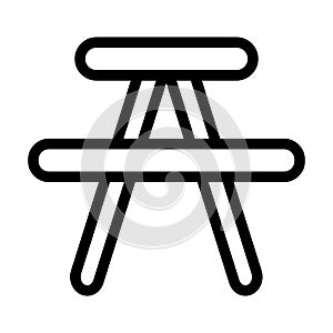 Picnic Table Vector Thick Line Icon For Personal And Commercial Use