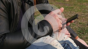 Picnic time. Young couple having fun on picnic in the park. Love and tenderness, dating, romance, lifestyle concept